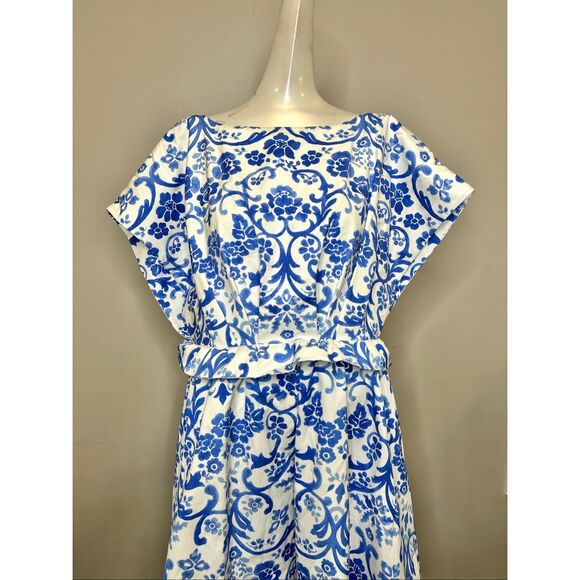 Carolina Herrera Floral Ruffled Minidress in Bluebell Multi US 10 $1990 - Picture 7 of 12